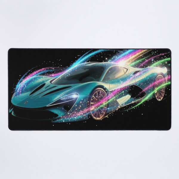 Item preview, Neon Cosmic Streak Supercar - Organic Vector Racing Art designed and sold by Nexus Space.