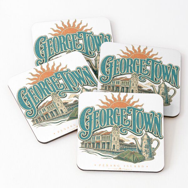 Item preview, George Town Malaysia Vintage Hand Lettered Travel Emblem designed and sold by VisualArtsOasis.