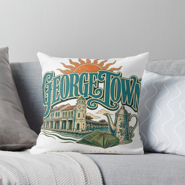 Item preview, George Town Malaysia Vintage Hand Lettered Travel Emblem designed and sold by VisualArtsOasis.