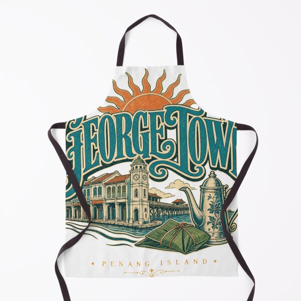 Item preview, George Town Malaysia Vintage Hand Lettered Travel Emblem designed and sold by VisualArtsOasis.