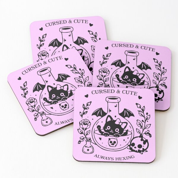 Item preview, Cursed & Cute Always Hexing | Pastel Goth Witch Cat | Kawaii Gothic Art designed and sold by gothattic.