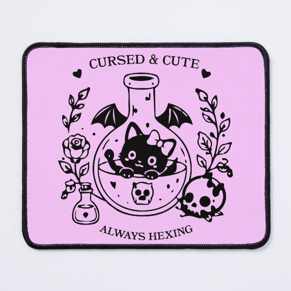 Item preview, Cursed & Cute Always Hexing | Pastel Goth Witch Cat | Kawaii Gothic Art designed and sold by gothattic.