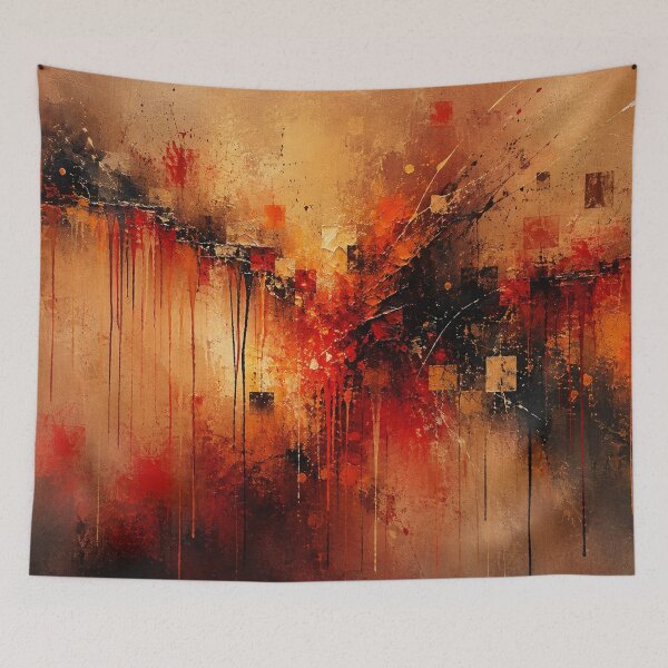 Item preview, Crimson Ember - Red and Charcoal Modern Abstract Art designed and sold by Joey Santiago.