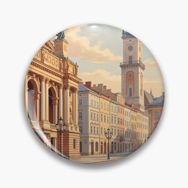 Item preview, Lviv Ukraine Vintage Travel Poster – Opera House, Rynok Square & City Hall Art designed and sold by Bomax121.