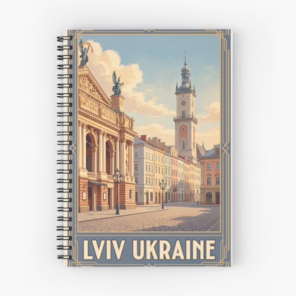 Item preview, Lviv Ukraine Vintage Travel Poster – Opera House, Rynok Square & City Hall Art designed and sold by Bomax121.