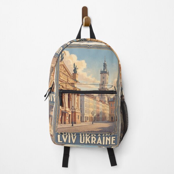 Item preview, Lviv Ukraine Vintage Travel Poster – Opera House, Rynok Square & City Hall Art designed and sold by Bomax121.