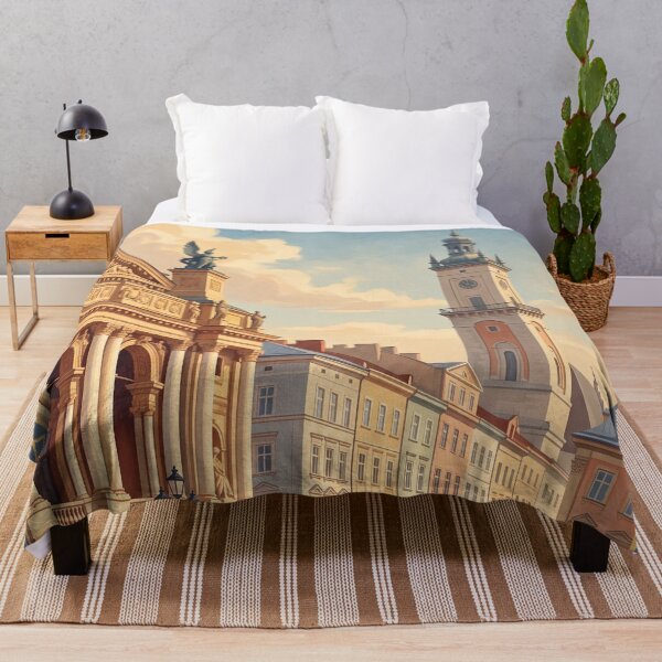 Item preview, Lviv Ukraine Vintage Travel Poster – Opera House, Rynok Square & City Hall Art designed and sold by Bomax121.