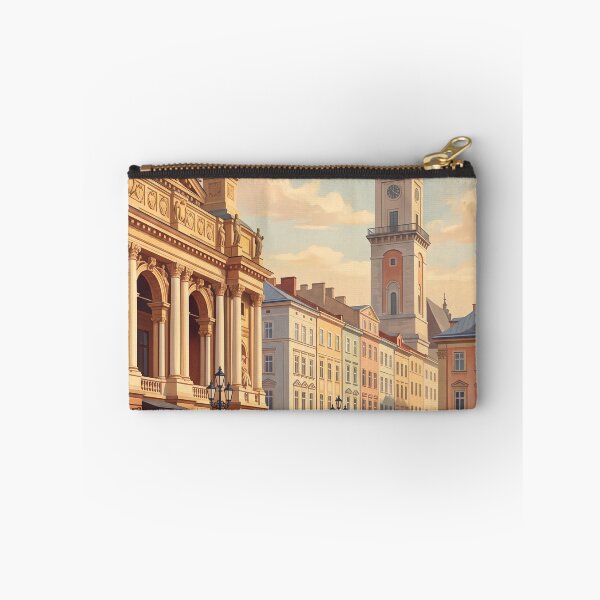 Item preview, Lviv Ukraine Vintage Travel Poster – Opera House, Rynok Square & City Hall Art designed and sold by Bomax121.