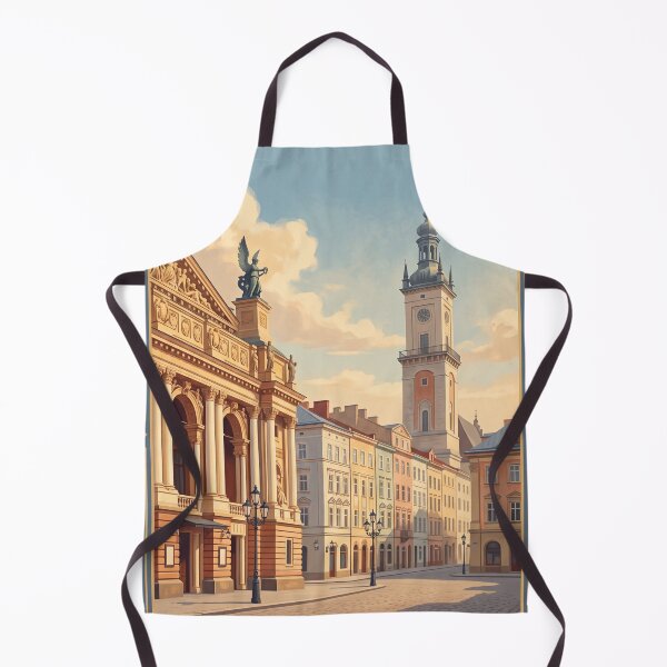 Item preview, Lviv Ukraine Vintage Travel Poster – Opera House, Rynok Square & City Hall Art designed and sold by Bomax121.