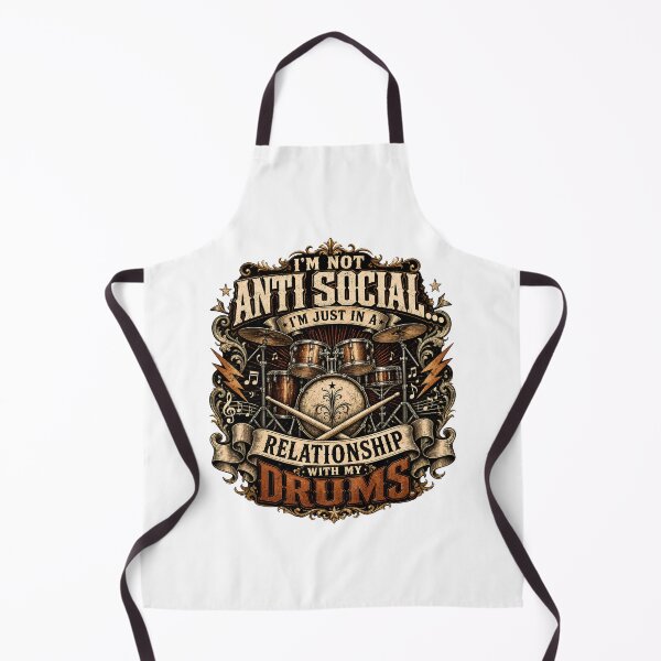 Item preview, I’m Not Antisocial, I’m in a Relationship with My Drums – Funny Drummer Design designed and sold by drkaya.
