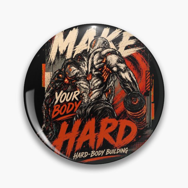 Item preview, Make Your Body Hard Biomechanical Muscular Gym Workout Motivation designed and sold by Vermanartist.
