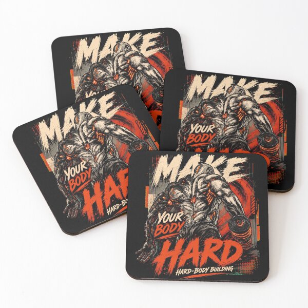 Item preview, Make Your Body Hard Biomechanical Muscular Gym Workout Motivation designed and sold by Vermanartist.