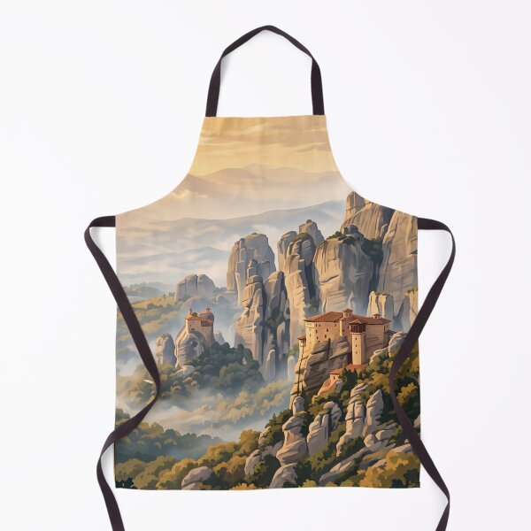 Item preview, Meteora Greece Vintage Travel Poster – Cliff Monasteries & Rock Pillars Art designed and sold by Bomax121.