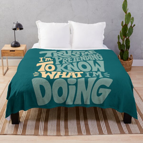 Item preview, Trust Me I'm Pretending To Know What I'm Doing Funny Typography Quote T-Shirt designed and sold by Leeded.