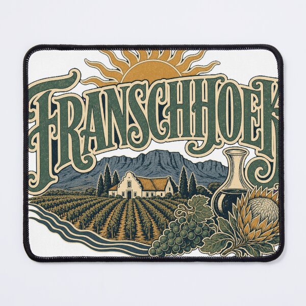 Item preview, Franschhoek South Africa Vintage Signwriting Travel Design designed and sold by VisualArtsOasis.