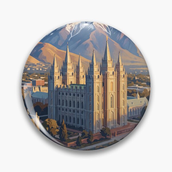 Item preview, Salt Lake City Utah Vintage Travel Poster – Salt Lake Temple & Wasatch Mountains Art designed and sold by Bomax121.
