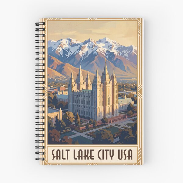 Item preview, Salt Lake City Utah Vintage Travel Poster – Salt Lake Temple & Wasatch Mountains Art designed and sold by Bomax121.