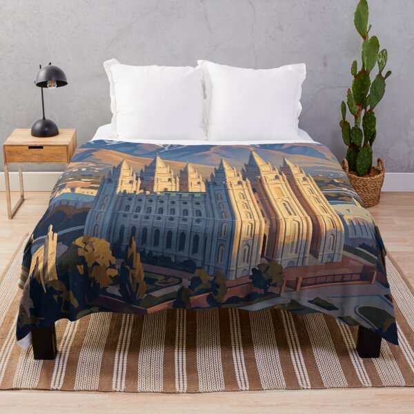 Item preview, Salt Lake City Utah Vintage Travel Poster – Salt Lake Temple & Wasatch Mountains Art designed and sold by Bomax121.