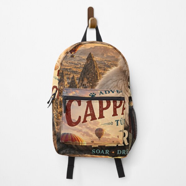 Item preview, Cappadocia Türkiye Persian Cat Vintage Adventure Cats™ Hot Air Balloon Retro Travel T-Shirt designed and sold by TeeVibeHaus.
