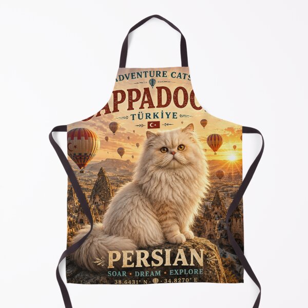 Item preview, Cappadocia Türkiye Persian Cat  Vintage Adventure Cats™  Hot Air Balloon Retro Travel T-Shirt designed and sold by TeeVibeHaus.