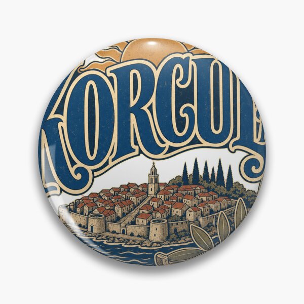 Item preview, Korcula Croatia Retro Hand Drawn Sign Lettering designed and sold by VisualArtsOasis.