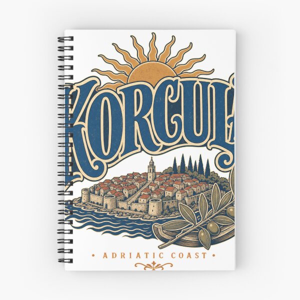 Item preview, Korcula Croatia Retro Hand Drawn Sign Lettering designed and sold by VisualArtsOasis.