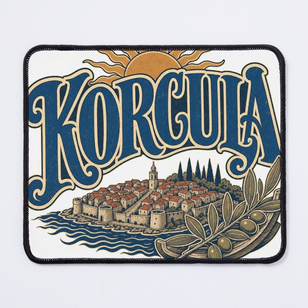 Item preview, Korcula Croatia Retro Hand Drawn Sign Lettering designed and sold by VisualArtsOasis.