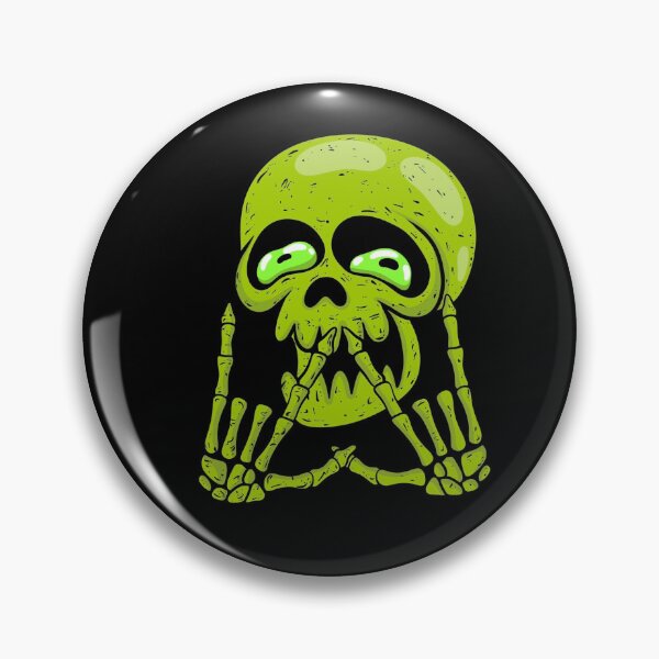 Item preview, Cute Melting Skull | Spooky Skeleton Horror Illustration | Neon Green Skull Art designed and sold by Let There Be Art Studio.