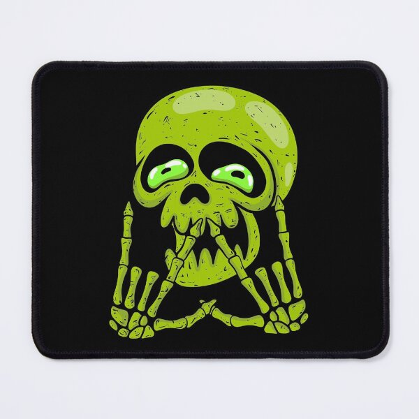 Item preview, Cute Melting Skull | Spooky Skeleton Horror Illustration | Neon Green Skull Art designed and sold by Let There Be Art Studio.