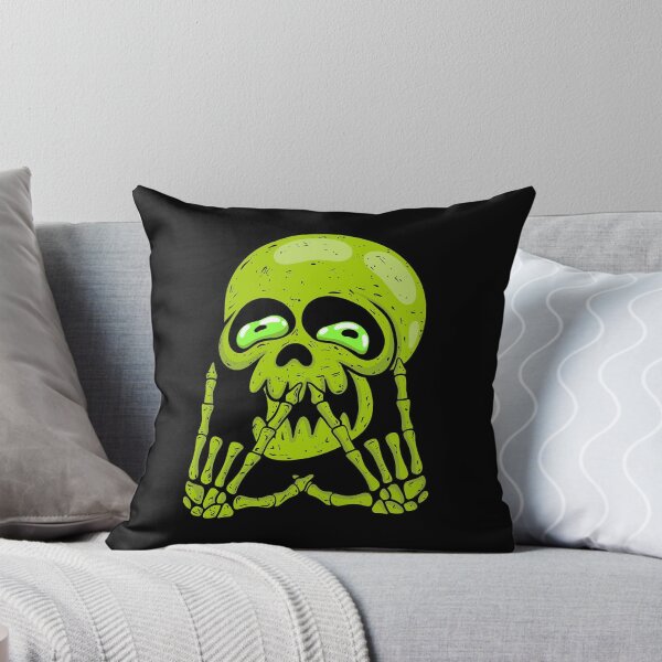 Item preview, Cute Melting Skull | Spooky Skeleton Horror Illustration | Neon Green Skull Art designed and sold by Let There Be Art Studio.