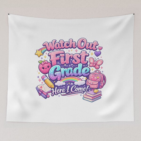 Item preview, Watch Out First Grade Here I Come – Kawaii Pastel Girls Back to School Gift  designed and sold by Artycom.