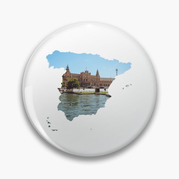 Item preview, Spain Map Plaza de Espana Seville Canal Architecture Silhouette V1 designed and sold by Maroan93.