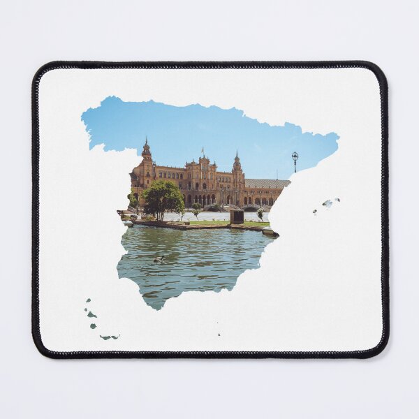 Item preview, Spain Map Plaza de Espana Seville Canal Architecture Silhouette V1 designed and sold by Maroan93.