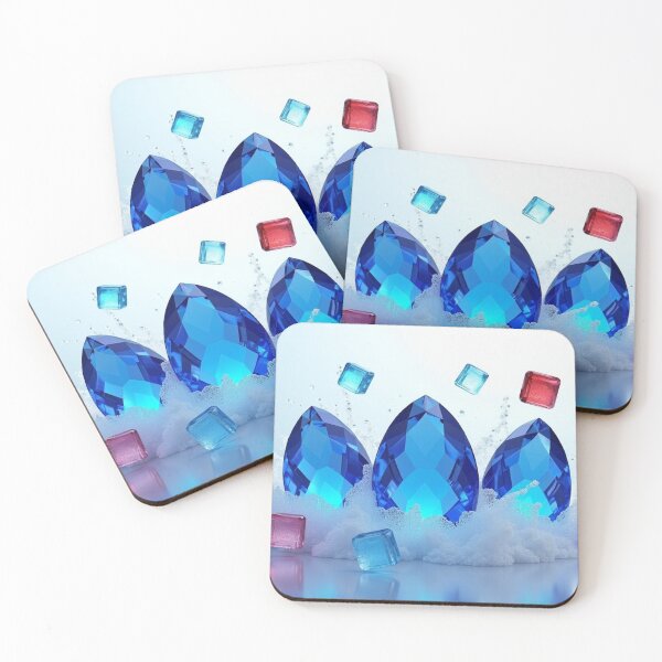 Item preview, Blue Crystal Gemstones with Floating Glass Cubes. designed and sold by fbtrisha.