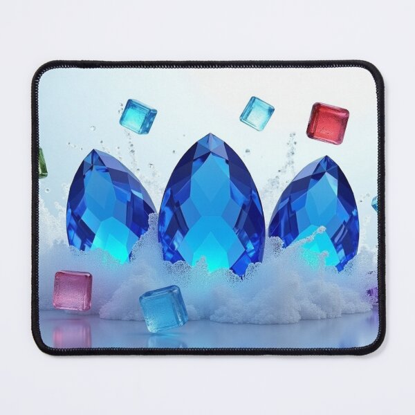 Item preview, Blue Crystal Gemstones with Floating Glass Cubes. designed and sold by fbtrisha.
