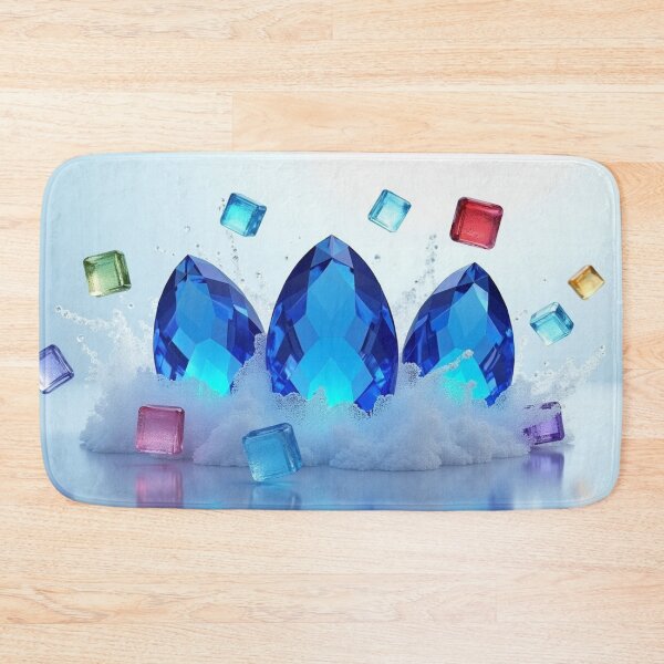 Item preview, Blue Crystal Gemstones with Floating Glass Cubes. designed and sold by fbtrisha.