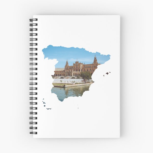 Item preview, Spain Map Plaza de Espana Seville Canal Architecture Silhouette V2 designed and sold by Maroan93.