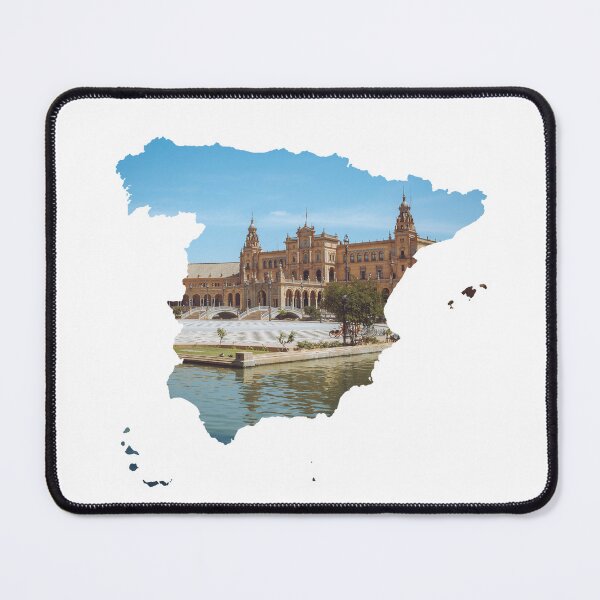 Item preview, Spain Map Plaza de Espana Seville Canal Architecture Silhouette V2 designed and sold by Maroan93.
