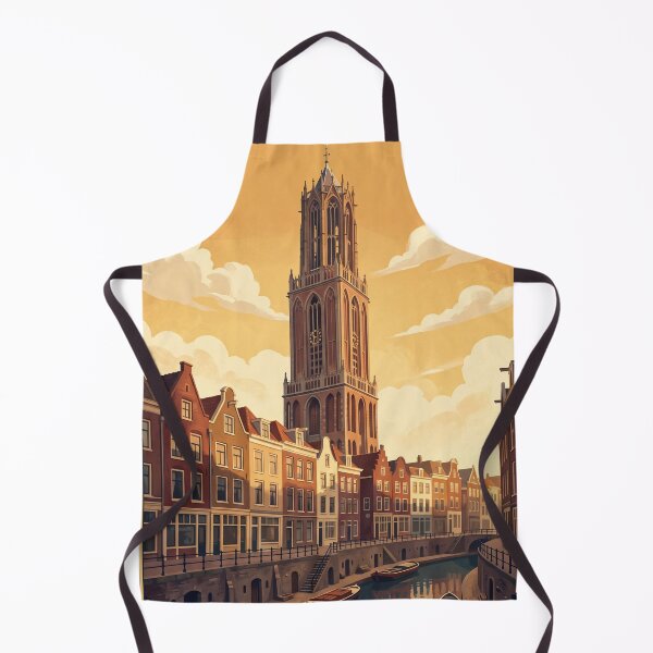 Item preview, Utrecht Netherlands Vintage Travel Poster – Dom Tower & Oudegracht Canal Art designed and sold by Bomax121.
