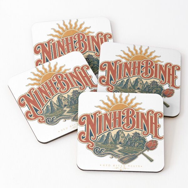 Item preview, Ninh Binh Vietnam Vintage Type Emblem Travel Art designed and sold by VisualArtsOasis.