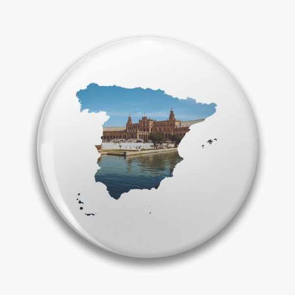 Item preview, Spain Map Plaza de Espana Seville Canal Architecture Silhouette V3 designed and sold by Maroan93.