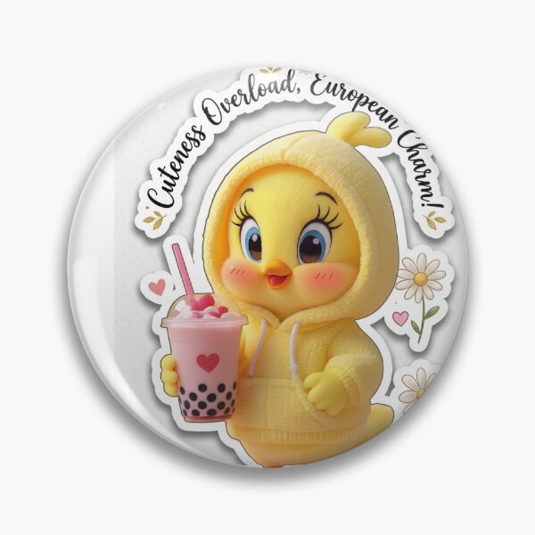 Item preview, Cute Tweety Chick Sticker - European Charm & Boba Tea Art designed and sold by Arts121.