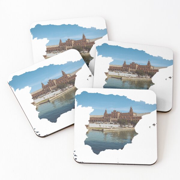 Item preview, Spain Map Plaza de Espana Seville Canal Architecture Silhouette V3 designed and sold by Maroan93.