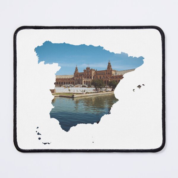 Item preview, Spain Map Plaza de Espana Seville Canal Architecture Silhouette V3 designed and sold by Maroan93.