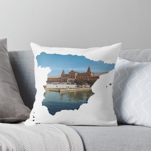 Item preview, Spain Map Plaza de Espana Seville Canal Architecture Silhouette V3 designed and sold by Maroan93.