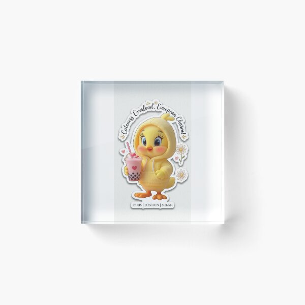 Item preview, Cute Tweety Chick Sticker - European Charm & Boba Tea Art designed and sold by Arts121.