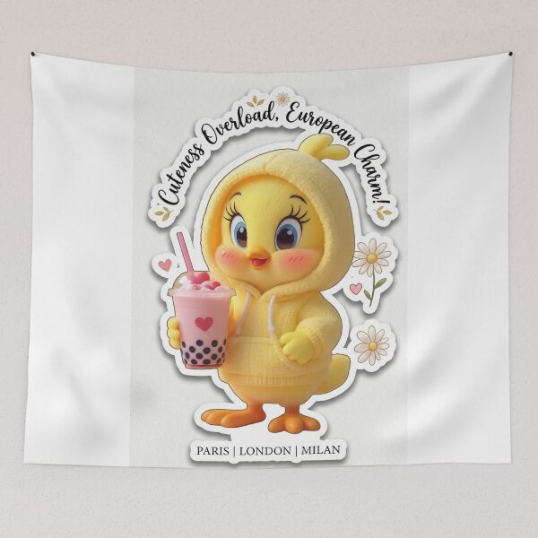 Item preview, Cute Tweety Chick Sticker - European Charm & Boba Tea Art designed and sold by Arts121.