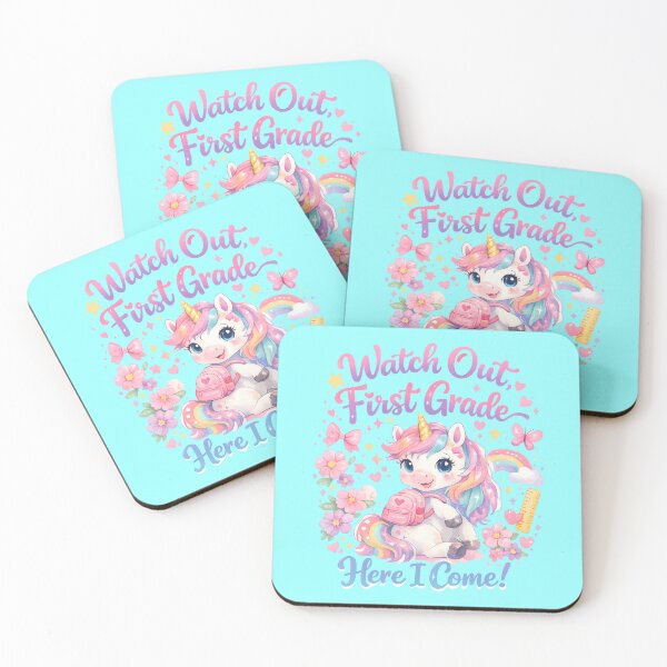 Item preview, Watch Out First Grade Here I Come Kawaii Watercolor Unicorn Pastel Girls Back to School Gift designed and sold by Artycom.
