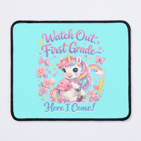 Item preview, Watch Out First Grade Here I Come Kawaii Watercolor Unicorn Pastel Girls Back to School Gift designed and sold by Artycom.