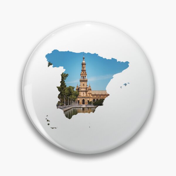 Item preview, Spain Map Plaza de Espana Seville Canal Architecture Silhouette V4 designed and sold by Maroan93.